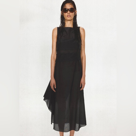 Mango Dresses & Skirts - NWT Eckhaus Latta x MANGO Semi-Sheer Paneled Overlay Dress